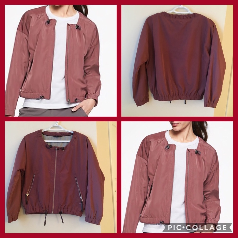 NWT Athleta Bomber Jacket Crushed Berry XXS